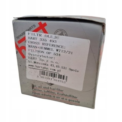 FIAT CINQUECENTO 0.7 700 FILTR OLEJU HART 335 493