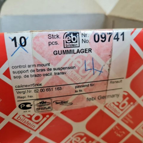 RENAULT MEGANE SCENIC I TULEJA SILENTBLOCK WAHACZA FEBI 09741 RENAULT MEGANE SCENIC I TULEJA SILENTBLOCK WAHACZA FEBI 09741