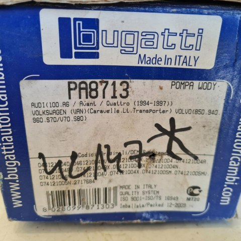 AUDI A6 C4 VW TRANSPORTER T4 2.4 2.5 D POMPA WODY BUGATTI PA8713 AUDI A6 C4 VW TRANSPORTER T4 2.4 2.5 D POMPA WODY BUGATTI PA8713