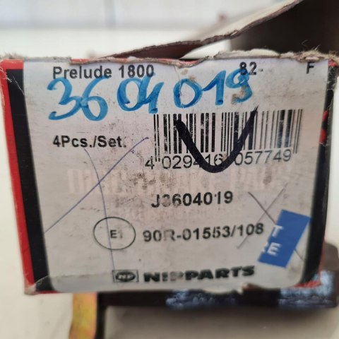 HONDA CIVIC IV V 1.3 PRELUDE II 1.8 KLOCKI HAMULCOWE KPL J3604019 HONDA CIVIC IV V 1.3 PRELUDE II 1.8 KLOCKI HAMULCOWE KPL J3604019