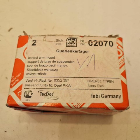 OPEL VECTRA B SAAB 9-5 TULEJA SILENTBLOCK WAHACZA FEBI 02070 OPEL VECTRA B SAAB 9-5 TULEJA SILENTBLOCK WAHACZA FEBI 02070