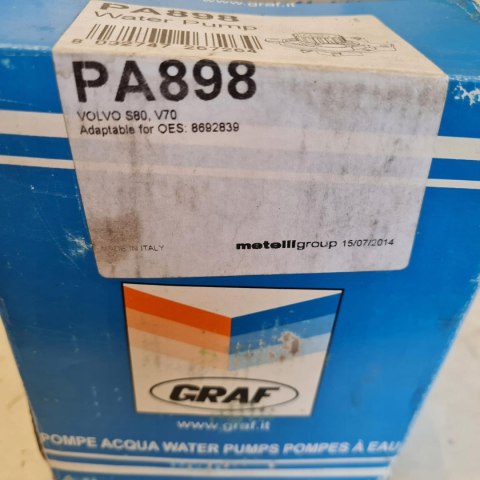 VOLVO S70 S80 I V70 I II 2.5 D POMPA WODY GRAF PA898 VOLVO S70 S80 I V70 I II 2.5 D POMPA WODY GRAF PA898