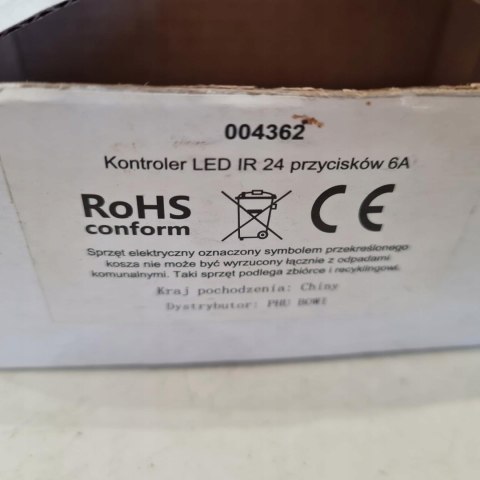KONTROLER LED IR 24 PRZYCISKI 6A KONTROLER LED IR 24 PRZYCISKI 6A