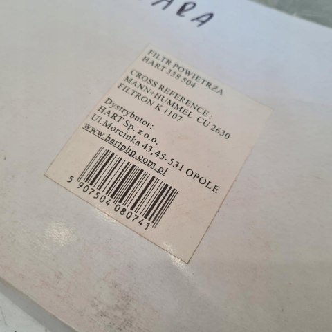 CITROEN XSARA FILTR KABINOWY HART 338 504 CITROEN XSARA FILTR KABINOWY HART 338 504