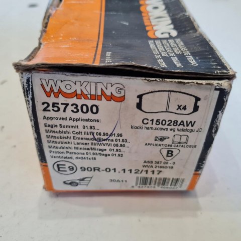 MITSUBISHI COLT III IV KLOCKI HAMULCOWE KOMPLET WOKING 257300 MITSUBISHI COLT III IV KLOCKI HAMULCOWE KOMPLET WOKING 257300