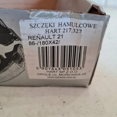RENAULT 21 SZCZĘKI HAMULCOWE HART 217 327 RENAULT 21 SZCZĘKI HAMULCOWE HART 217 327