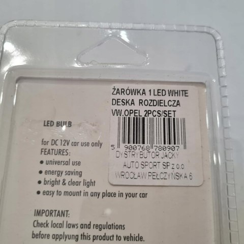 ŻARÓWKI LED 12V KPL 2SZT BIAŁE UNIWERSALNE ŻARÓWKI LED 12V KPL 2SZT BIAŁE UNIWERSALNE