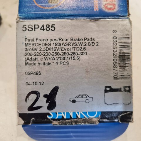 MERCEDES 190 W201 W124 KLOCKI HAMULCOWE KOMPLET SAMKO 5SP485 MERCEDES 190 W201 W124 KLOCKI HAMULCOWE KOMPLET SAMKO 5SP485