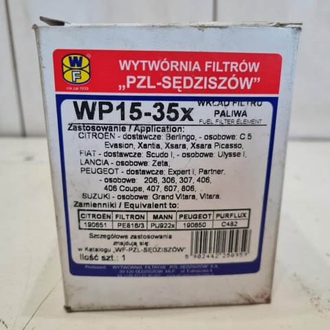 PEUGEOT 307 406 607 2.0 HDI FILTR PALIWA PZL SĘDZISZÓW WP15-35X PEUGEOT 307 406 607 2.0 HDI FILTR PALIWA PZL SĘDZISZÓW WP15-35X