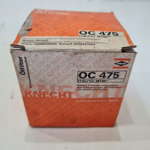 RENAULT CLIO III IV TWINGO 1.2 16V FILTR OLEJU KNECHT OC 475 RENAULT CLIO III IV TWINGO 1.2 16V FILTR OLEJU KNECHT OC 475