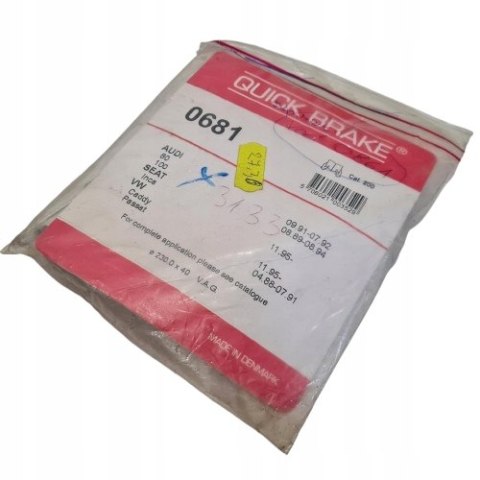 AUDI 80 100 ZESTAW MONTAŻOWY SZCZĘK HAMULCOWYCH QUICK BRAKE 0681