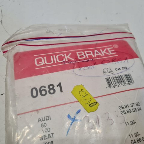 AUDI 80 100 ZESTAW MONTAŻOWY SZCZĘK HAMULCOWYCH QUICK BRAKE 0681 AUDI 80 100 ZESTAW MONTAŻOWY SZCZĘK HAMULCOWYCH QUICK BRAKE 0681