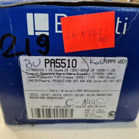 CITROEN C4 C5 PEUGEOT 307 407 1.8 2.0 16V POMPA WODY BUGATTI PA5510 CITROEN C4 C5 PEUGEOT 307 407 1.8 2.0 16V POMPA WODY BUGATTI PA5510
