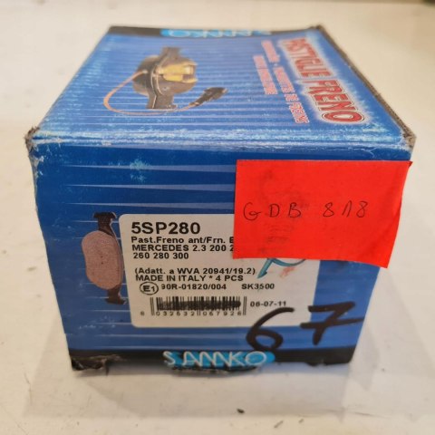 MERCEDES 190 W201 W124 KLOCKI HAMULCOWE KOMPLET SAMKO 5SP280 MERCEDES 190 W201 W124 KLOCKI HAMULCOWE KOMPLET SAMKO 5SP280