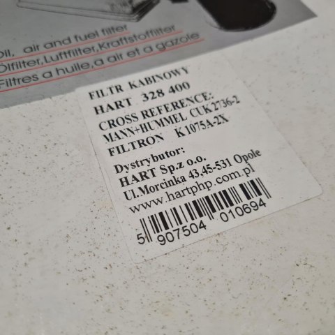 BMW 5 E39 FILTR KABINOWY HART 328400