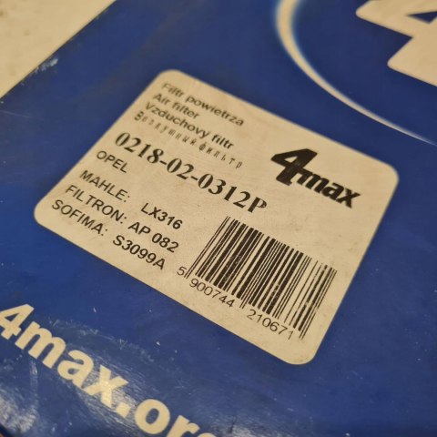 DAEWOO NEXIA OPEL KADETT E 1.5 1.8 FILTR POWIETRZA 4MAX 0218-02-0312P DAEWOO NEXIA OPEL KADETT E 1.5 1.8 FILTR POWIETRZA 4MAX 0218-02-0312P