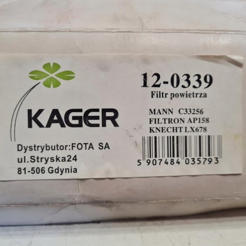 MERCEDES KLASA V VITO 638 FILTR POWIETRZA KAGER 12-0339