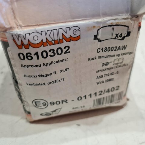 SUZUKI WAGON R+ KLOCKI HAMULCOWE WOKING C18002AW SUZUKI WAGON R+ KLOCKI HAMULCOWE WOKING C18002AW