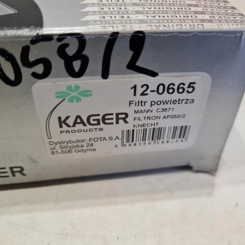 CITROEN C4 PEUGEOT 206 307 1.4 16V FILTR POWIETRZA KAGER 12-0665 CITROEN C4 PEUGEOT 206 307 1.4 16V FILTR POWIETRZA KAGER 12-0665