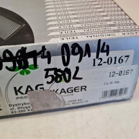 FIAT BRAVO BRAVA I MAREA FILTR POWIETRZA KAGER 12-0167 FIAT BRAVO BRAVA I MAREA FILTR POWIETRZA KAGER 12-0167