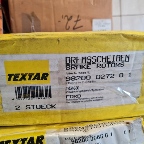 FORD FIESTA I II TARCZE HAMULCOWE KOMPLET TEXTAR 98200027201 FORD FIESTA I II TARCZE HAMULCOWE KOMPLET TEXTAR 98200027201