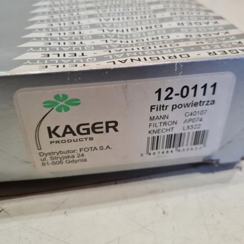 FORD MONDEO I II FILTR POWIETRZA KAGER 12-0111 FORD MONDEO I II FILTR POWIETRZA KAGER 12-0111