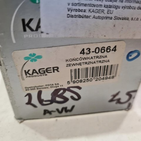 VW POLO 6N CADDY II KOŃCÓWKA DRĄŻKA KIEROWNICZEGO KAGER 43-0664