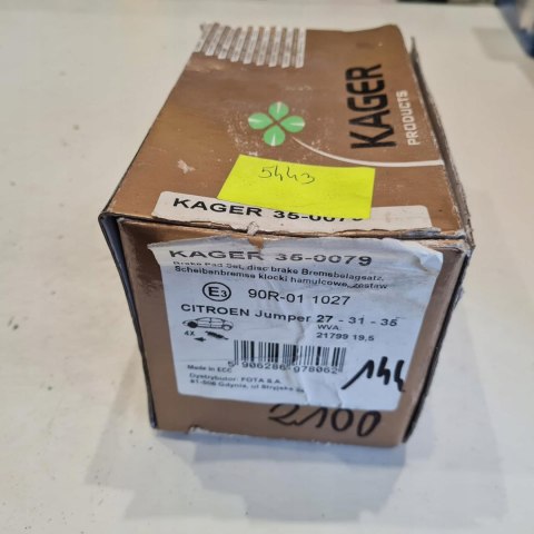 CITROEN JUMPER FIAT DUCATO PEUGEOT BOXER KLOCKI HAMULCOWE KAGER 35-0079 CITROEN JUMPER FIAT DUCATO PEUGEOT BOXER KLOCKI HAMULCOWE KAGER 35-0079