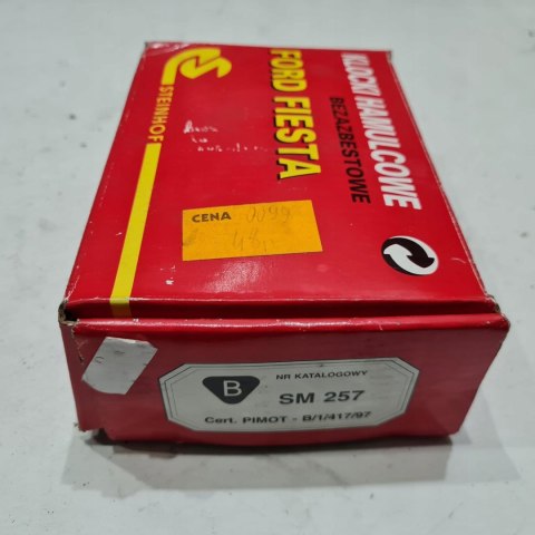 FORD FIESTA II KLOCKI HAMULCOWE STEINHOF SM 257 FORD FIESTA II KLOCKI HAMULCOWE STEINHOF SM 257