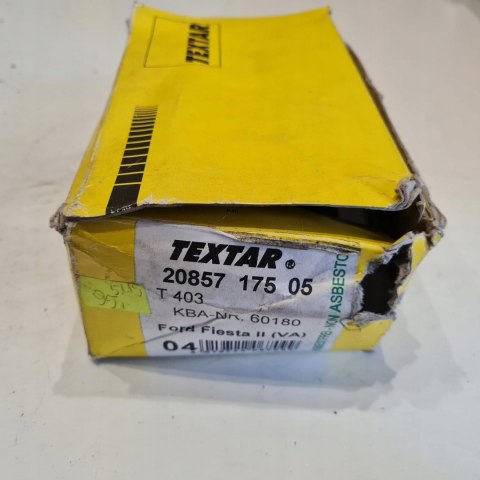FORD FIESTA II KLOCKI HAMULCOWE TEXTAR 2085717505 FORD FIESTA II KLOCKI HAMULCOWE TEXTAR 2085717505
