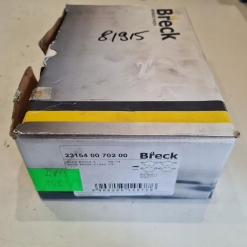 FORD FOCUS I KLOCKI HAMULCOWE BRECK 231540070200 FORD FOCUS I KLOCKI HAMULCOWE BRECK 231540070200