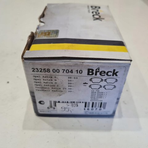 OPEL ASTRA G ZAFIRA A KLOCKI HAMULCOWE BRECK 232580070410 OPEL ASTRA G ZAFIRA A KLOCKI HAMULCOWE BRECK 232580070410