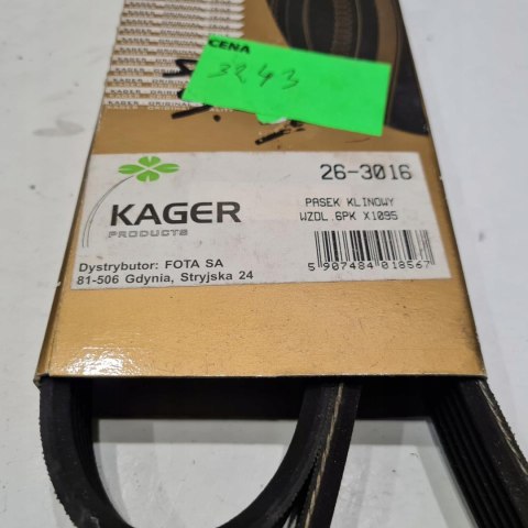 CITROEN JUMPER FIAT DUCATO PEUGEOT BOXER 2.0 PASEK KLINOWY KAGER 26-3016 CITROEN JUMPER FIAT DUCATO PEUGEOT BOXER 2.0 PASEK KLINOWY KAGER 26-3016