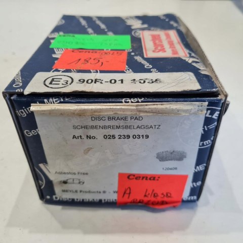 MERCEDES VANEO 414 1.6 1.7CDI 1.9 KLOCKI HAMULCOWE MEYLE 0252390319 MERCEDES VANEO 414 1.6 1.7CDI 1.9 KLOCKI HAMULCOWE MEYLE 0252390319