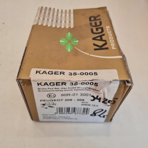 PEUGEOT 205 309 KLOCKI HAMULCOWE KAGER 35-0005 PEUGEOT 205 309 KLOCKI HAMULCOWE KAGER 35-0005