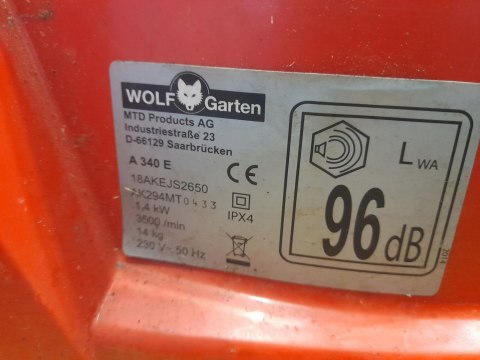 WOLF GARTEN A340E LAWETA PODWOZIE OBUDOWA KORPUS WOLF GARTEN A340E LAWETA PODWOZIE OBUDOWA KORPUS