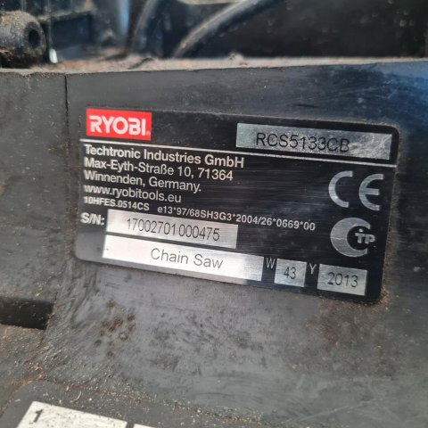 RYOBI RCS5133CB KARTER OBUDOWA SILNIKA ZBIORNIK RĄCZKA HAMULCA RYOBI RCS5133CB KARTER OBUDOWA SILNIKA ZBIORNIK RĄCZKA HAMULCA