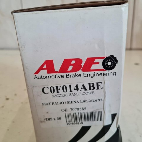 FIAT ALBEA PALIO SZCZĘKI HAMULCOWE ABE C0F014ABE FIAT ALBEA PALIO SZCZĘKI HAMULCOWE ABE C0F014ABE