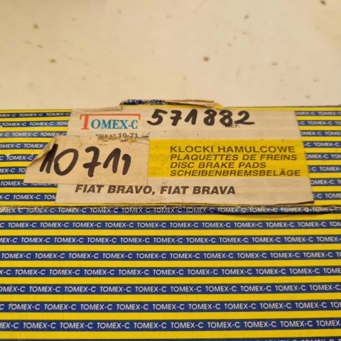 FIAT PUNTO KLOCKI HAMULCOWE KOMPLET TOMEX-C 10-71 FIAT PUNTO KLOCKI HAMULCOWE KOMPLET TOMEX-C 10-71