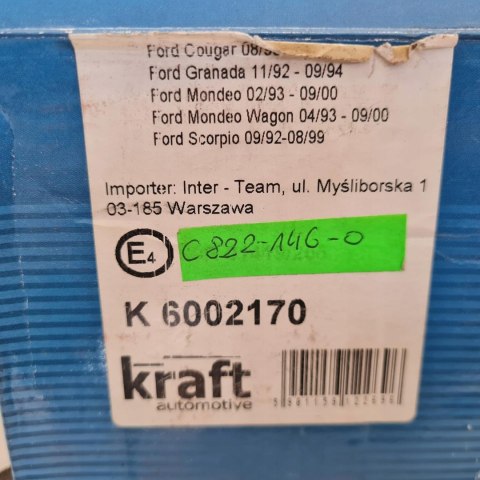 FORD MONDEO I II SCORPIO I II KLOCKI HAMULCOWE KOMPLET KRAFT 6002170 FORD MONDEO I II SCORPIO I II KLOCKI HAMULCOWE KOMPLET KRAFT 6002170