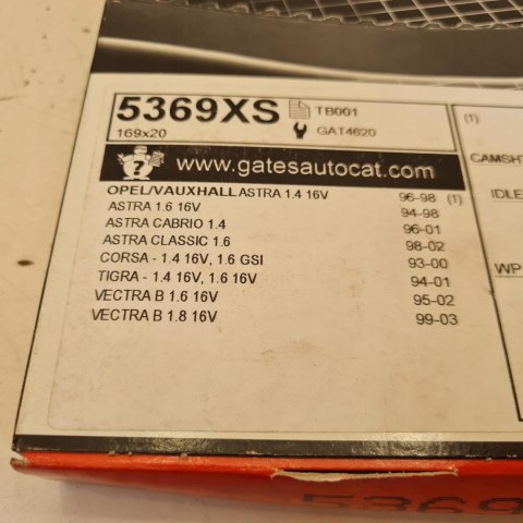 OPEL CORSA B ASTRA F VECTRA B PASEK ROZRZĄDU GATES 5369XS