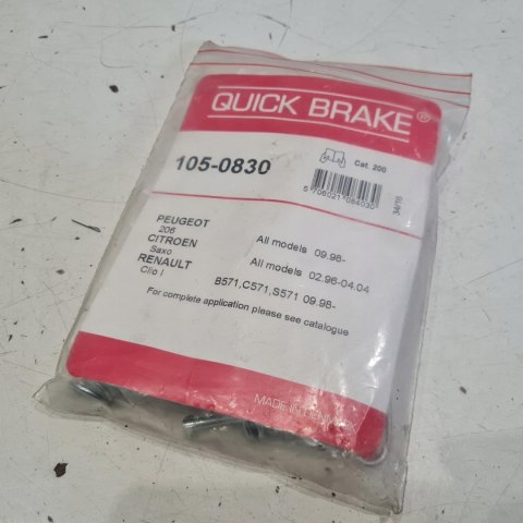 PEUGEOT 206 ZESTAW MONTAŻOWY SZCZĘK HAMULCOWYCH QUICK BRAKE 105-0830 PEUGEOT 206 ZESTAW MONTAŻOWY SZCZĘK HAMULCOWYCH QUICK BRAKE 105-0830