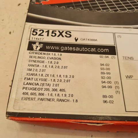 PEUGEOT PARTNER CITROEN BERLINGO PASEK ROZRZĄDU GATES 5215XS