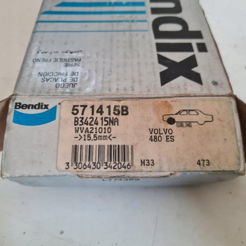 VOLVO 480 KLOCKI HAMULCOWE KPL BENDIX 571415B VOLVO 480 KLOCKI HAMULCOWE KPL BENDIX 571415B