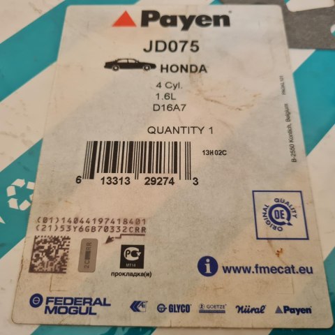 HONDA CIVIC IV VI 1.4 1.5 1.6 USZCZELKA KOLEKTORA SSĄCEGO PAYEN JD075 HONDA CIVIC IV VI 1.4 1.5 1.6 USZCZELKA KOLEKTORA SSĄCEGO PAYEN JD075