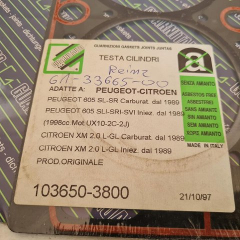 PEUGEOT 605 CITROEN XM 2.0 USZCZELKA GŁOWICY GUARNITAUTO 103650-3800