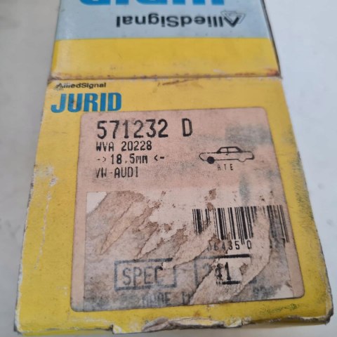 AUDI 80 VW GOLF I JETTA I KLOCKI HAMULCOWE KPL JURID 571232D AUDI 80 VW GOLF I JETTA I KLOCKI HAMULCOWE KPL JURID 571232D