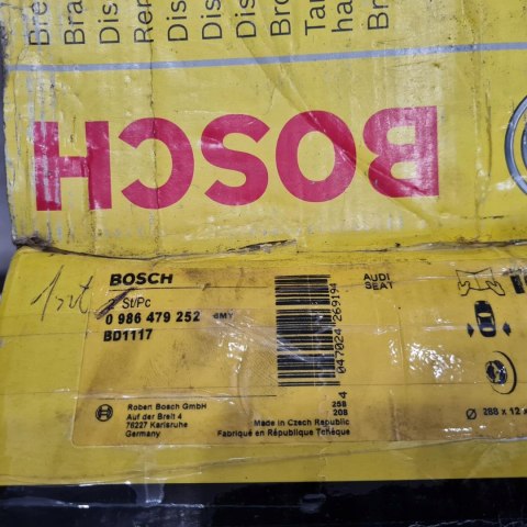 AUDI A4 B7 SEAT EXEO TARCZA HAMULCOWA BOSCH 0986479252 AUDI A4 B7 SEAT EXEO TARCZA HAMULCOWA BOSCH 0986479252