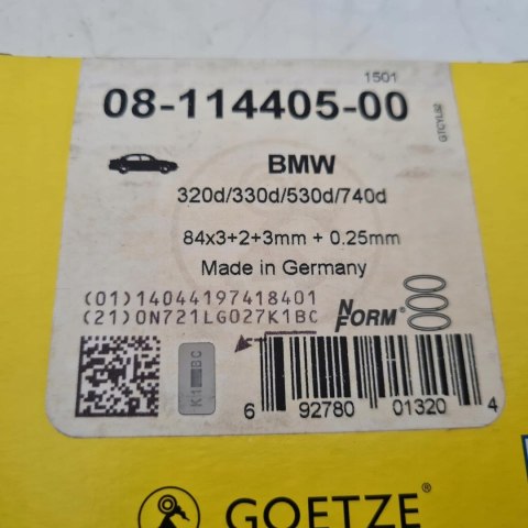 BMW E46 E38 E39 E53 2.0D 3.0D PIERŚCIENIE TŁOKA GOETZE 08-114405-00