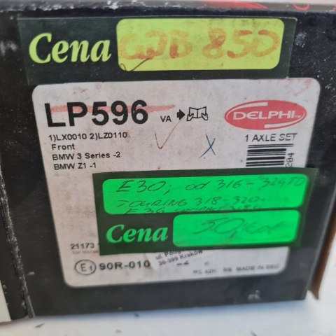 BMW SERIA 3 E30 KLOCKI HAMULCOWE KOMPLET DELPHI LP596 BMW SERIA 3 E30 KLOCKI HAMULCOWE KOMPLET DELPHI LP596